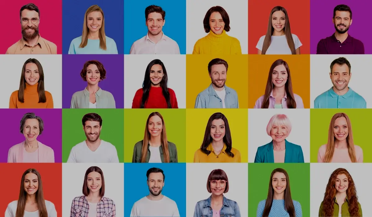 collage with the faces of the collaborators of the nursery schools