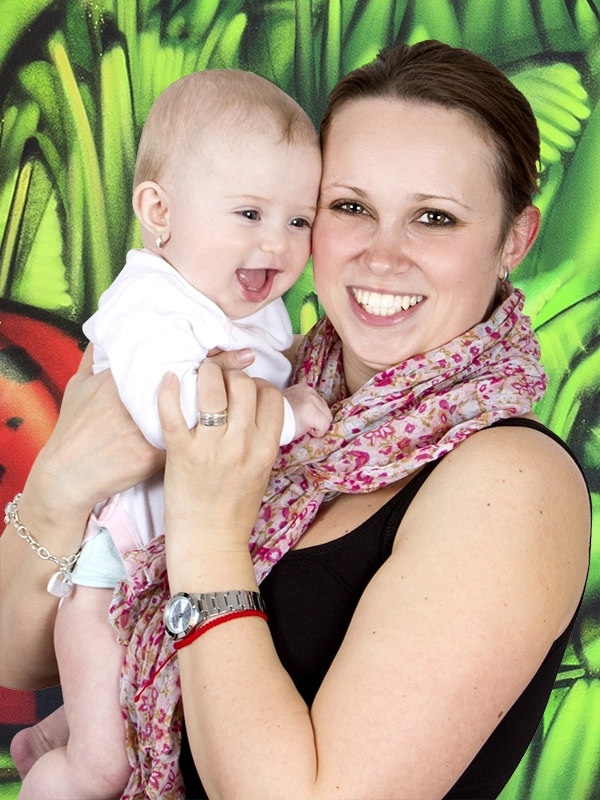 mother with her daughter at the nursery school